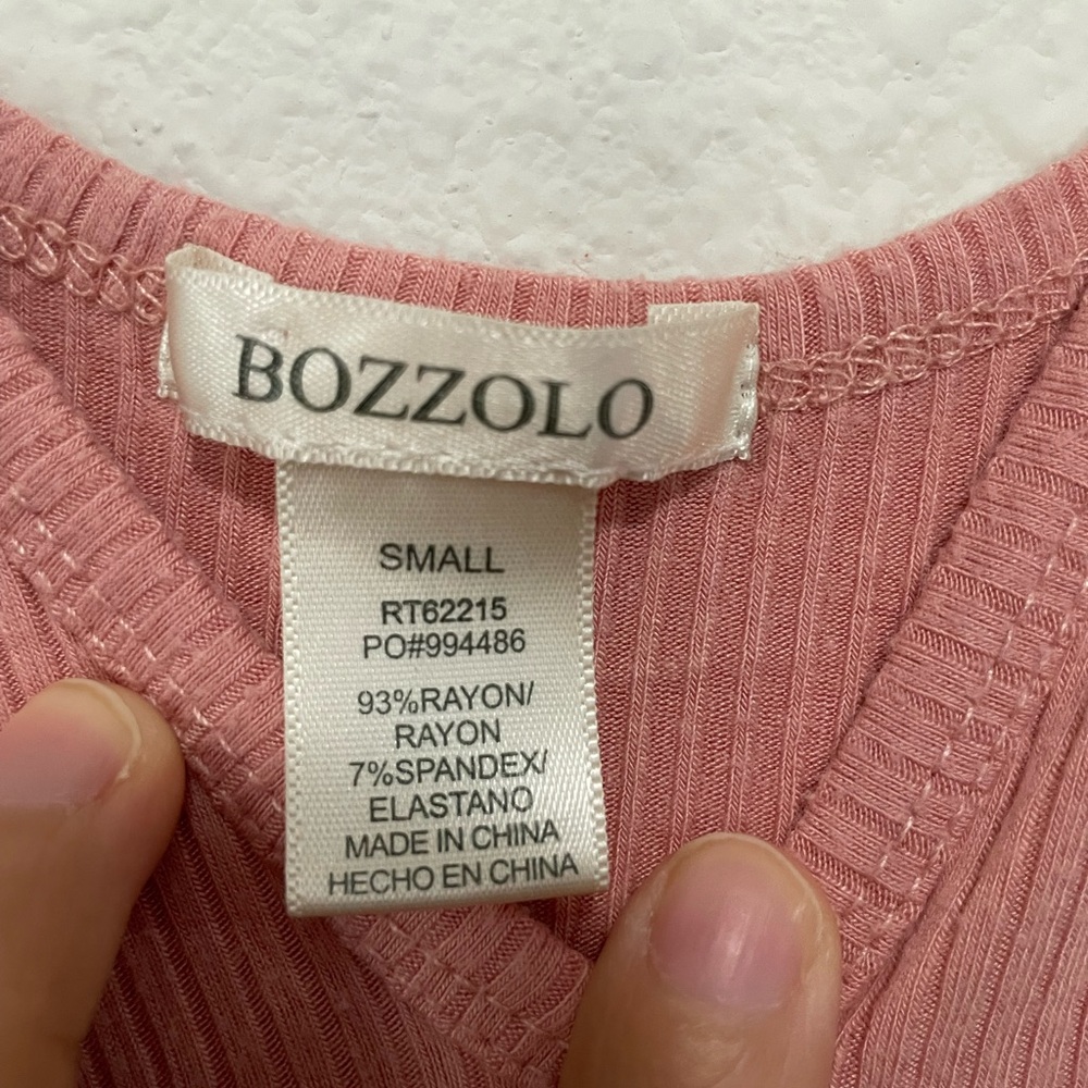 Bozzolo Dusty Pink Ribbed Tank top - Picture 3 of 4